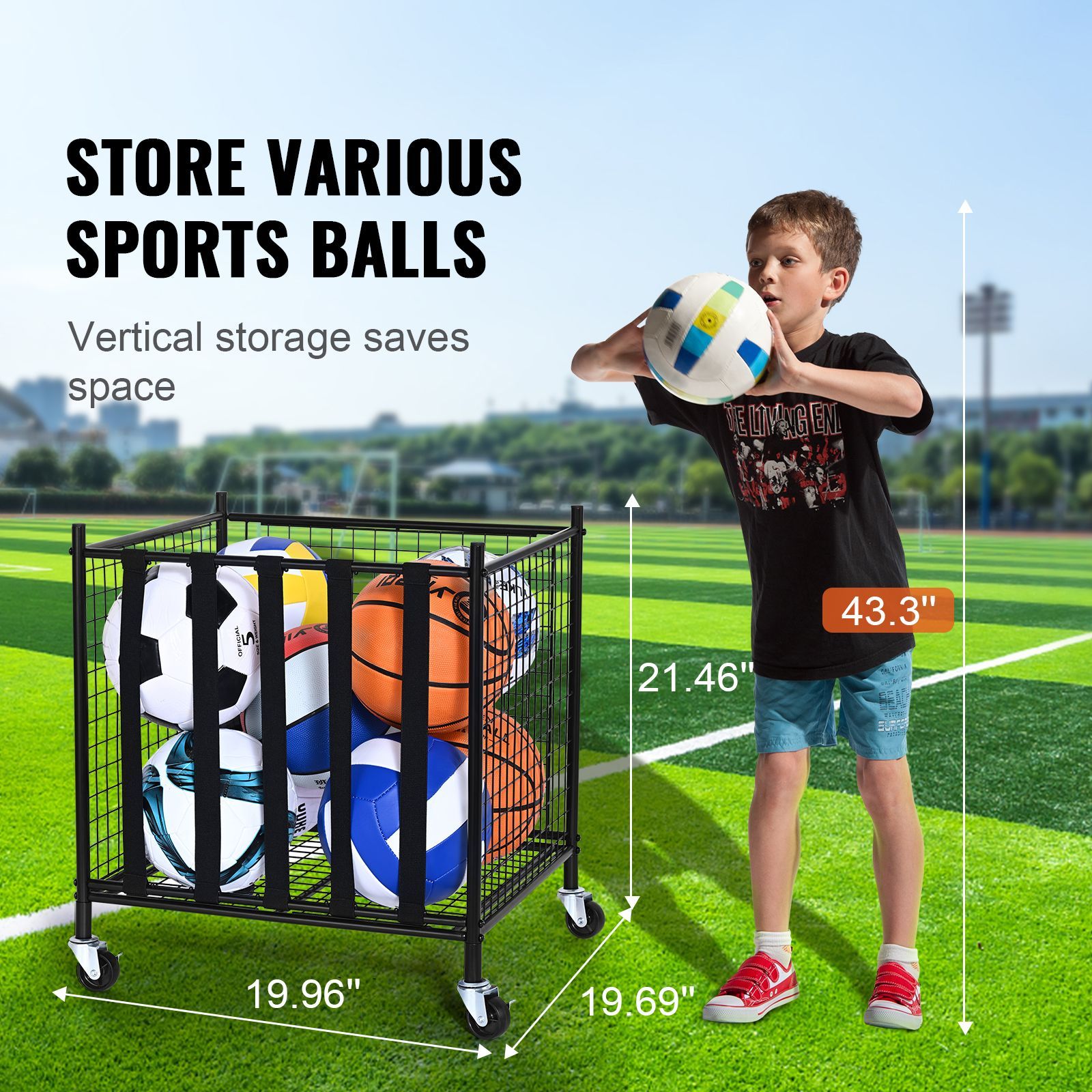 Rolling Sports Ball Storage Ca - Sports Equipment Basketball 评论和价格